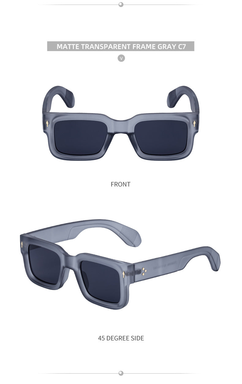 2025New Retro Square Frame Sunglasses for Men High-End European and American Retro Sunglasses Men's Trend sunglasses