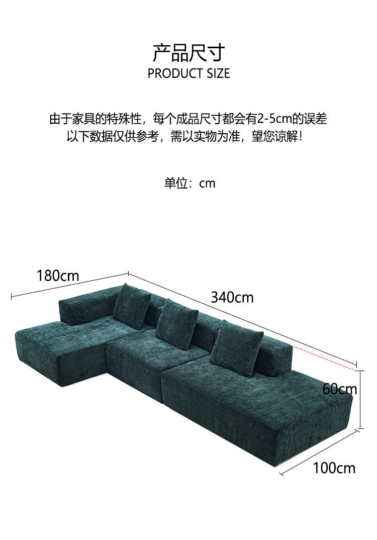 Sofa for Living Room Small Apartment Rental Bedroom Two or Three Seater Elephant Ear Lazy Straight Fabric Sofa New Model