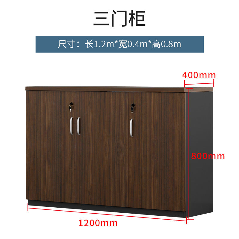 Office File Cabinet with Lock, Low Cabinet, Storage Cabinet, Floor-standing Wooden Office Partition Cabinet for Staff