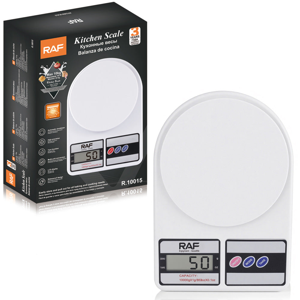 RA  Stainless Steel Kitchen Scale Household LCD Display Multi-Unit Conversion Tare Function Waterproof Auto-Off