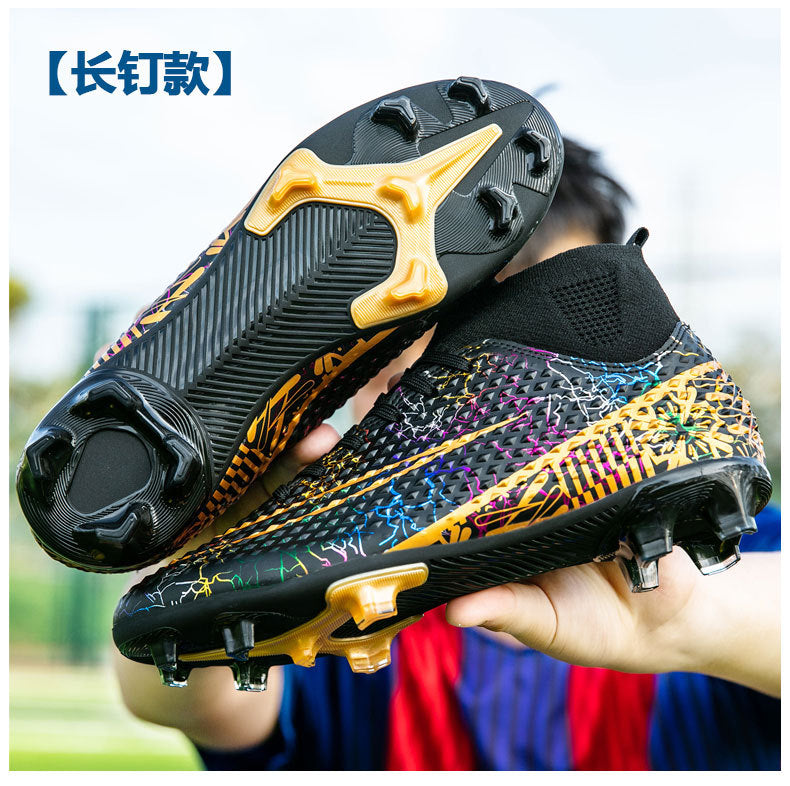 New high-top soccer shoes for men and women AG Spike TF Broken Nail Youth Student Grassland Competition Training Shoes