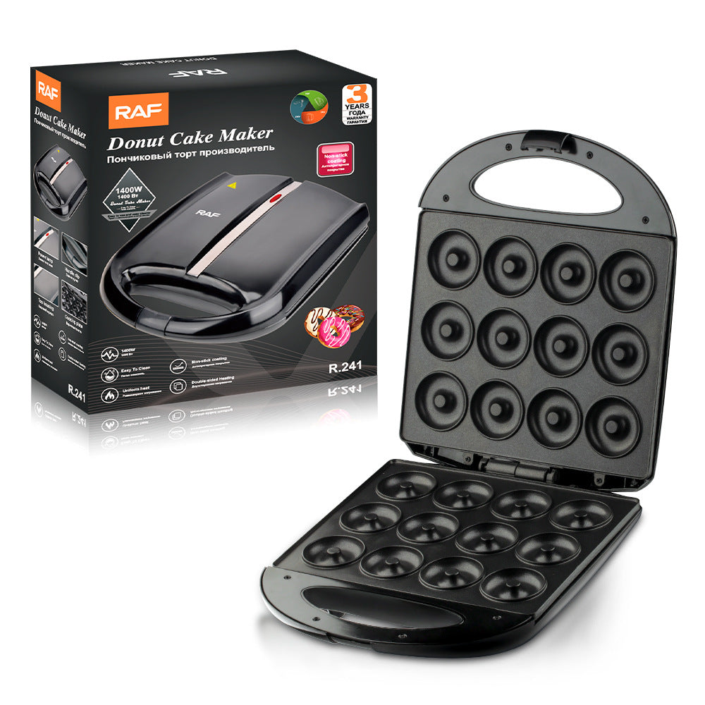 RAF Donut Breakfast Machine European Standard Household16Double-Sided Round Cake Maker Heating Baking Machine Electric Baking Pan