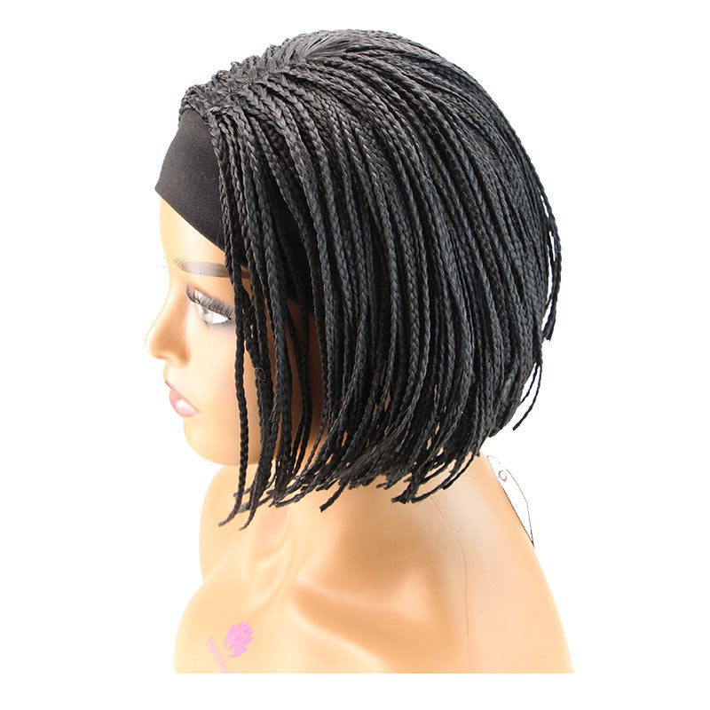 Processed Fashion Braided Wig European and American Style Women's Small Curly Synthetic Hair Cap African Dreadlocks COS Short Hair Wholesale