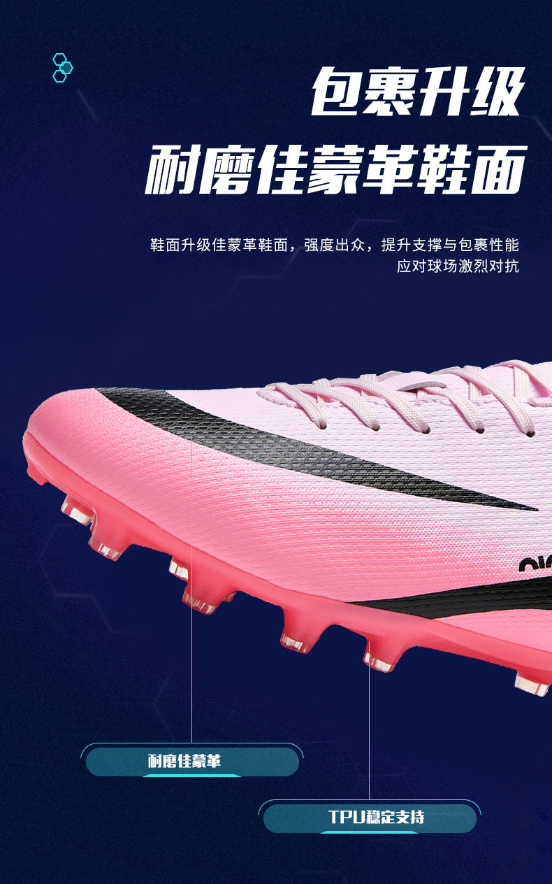 Comfortable football shoes for men and women, teenagers and students AG Spike TF Anti-Slip Breathable Turf Training Sneakers