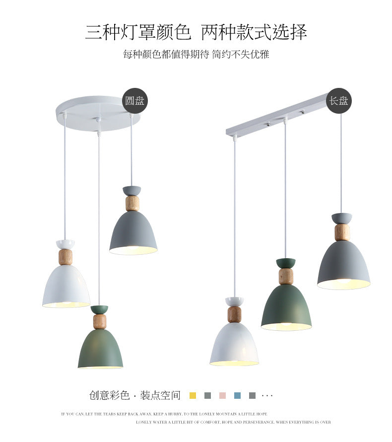 Nordic Restaurant Pendant Light Three-Head Bar Dining Room Table Lamp Creative Personality Bedroom Lamp Modern Minimalist Lighting Fixture