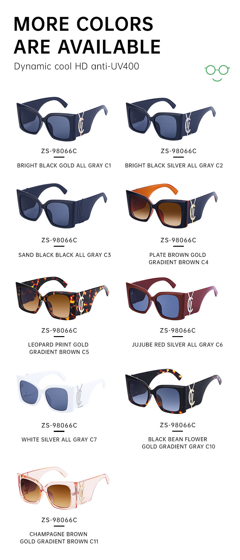 Yang Shulin Style Cat Eye Sunglasses for Women Fashion Large Frame Sunglasses High-end Sun Protection Glasses glasses