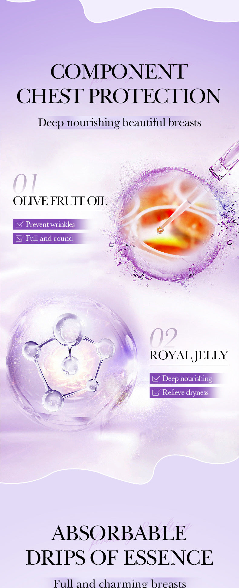 Full English Feng Yun Beauty Breast Essential Oil SADOER Moisturizing, Firming, Nourishing Breast Care Essential Oil  Wholesale