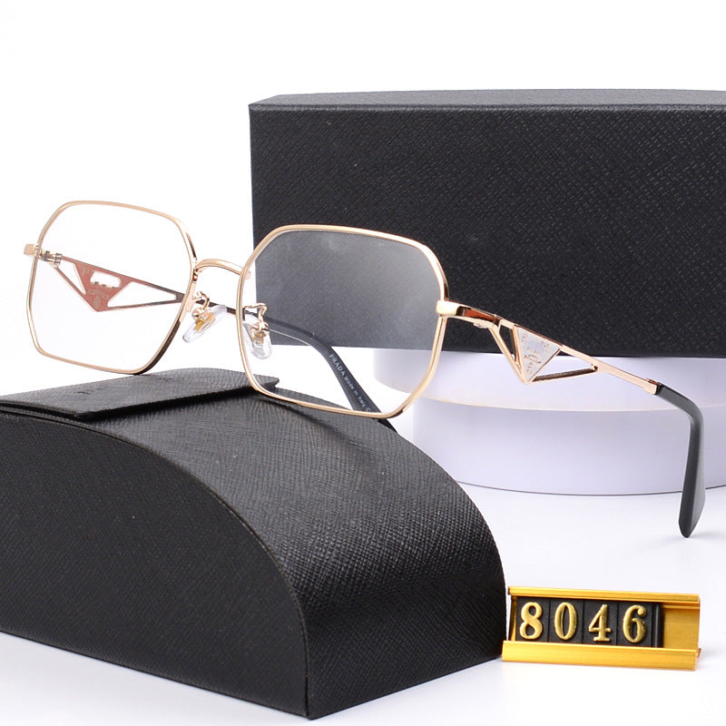 New Metal Sunglasses for Men and Women Classic Elegant Versatile Sunglasses Travel UV Protection Double Bridge Sunglasses Hot