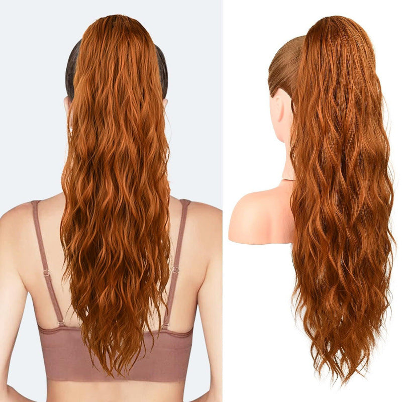 Drawstring Ponytail Wig European and American Style Corn Silk Net Wig Ponytail Water Wave ponytail hair Wig Detection