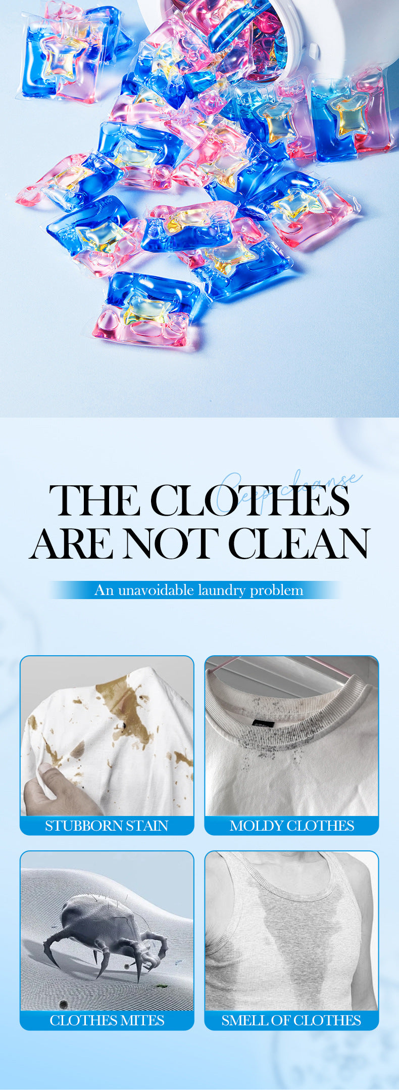 Full English Laundry Pods SADOER Deep Cleaning Clothes Clean Laundry Detergent  Foreign Trade Wholesale