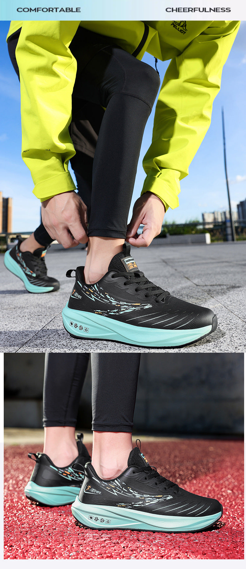 Youth Ultra-Light Soft Sole Running Shoes Leather Waterproof Comfortable Casual Fashion Men's Shoes Non-Slip Wear-Resistant Sports Shoes