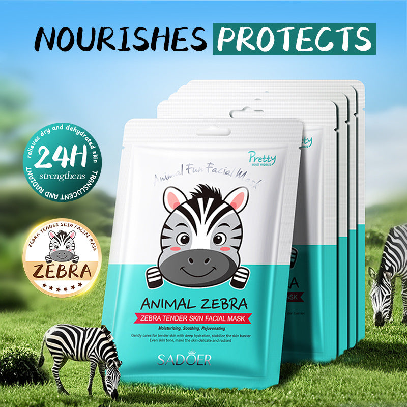 Full English Animal Zebra Pattern Skin Rejuvenation Mask SADOER Moisturizing and Hydrating Face Mask  Wholesale