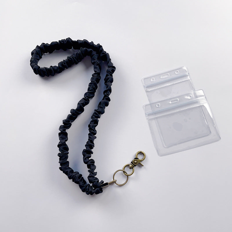 Keychain Large Elastic Polyester Wrinkle Print Hanging Ring Buckle Work Badge Phone Lanyard Chain