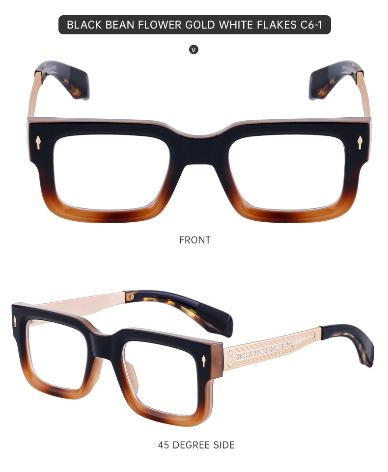 Fashion Square Frame Non-Prescription Glasses for Men, Can Be Fitted with Prescription Lenses, Optical Frame, Small Frame Glasses, Hot Sale