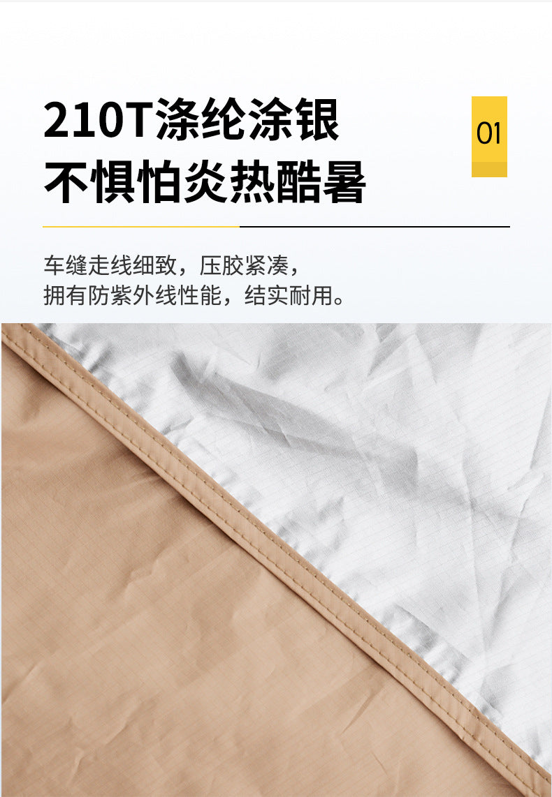 Outdoor Camping Canopy3-4Silver Coated Sunshade Awning Waterproof Camping Tarp Square Canopy5-6People