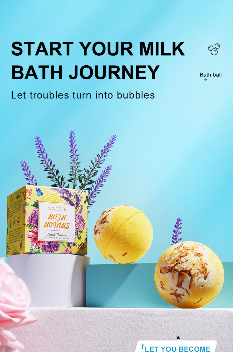 Full English Dried Flower Explosive Bath Salt Ball100gSADOER Clean Fragrance Bath Ball  Wholesale