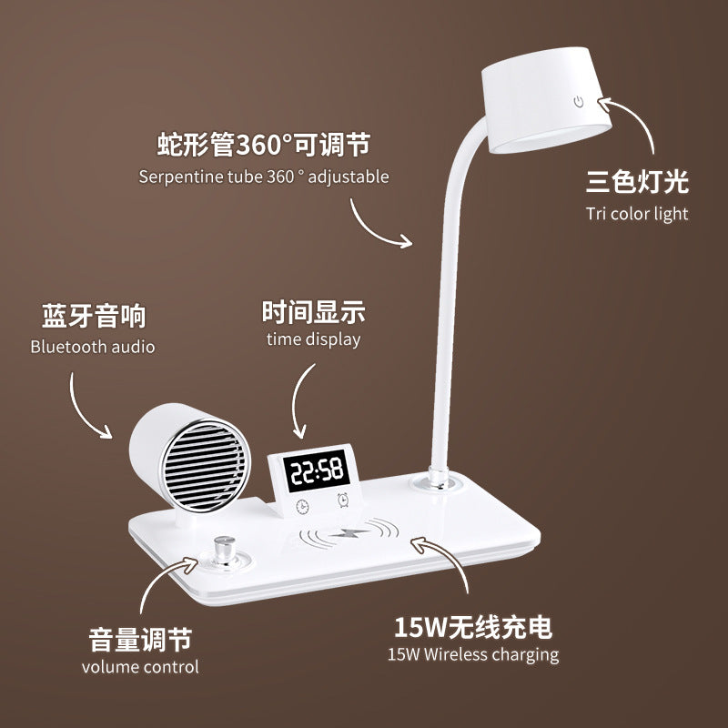 Intelligent Multifunctional Desk Lamp Student Children's Dormitory Study Eye Protection Lamp Bedroom Rechargeable Bedside Lamp Gift Wholesale