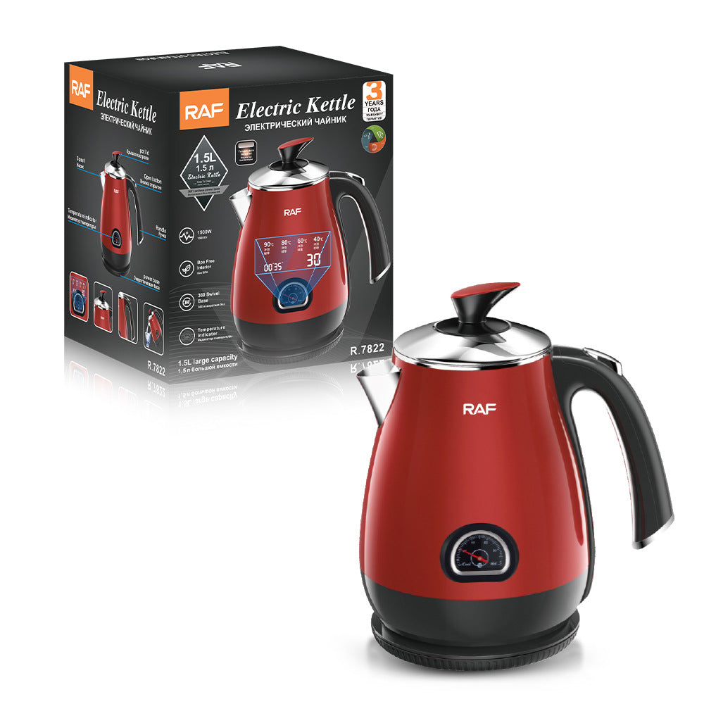 RAF European Standard Smart Multifunctional Electric Kettle for Home Use with Automatic Power Off and Stainless Steel Inner Tank1.5L