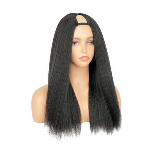 DR2/30BL  Ombre brown black V-part Yaki Straight Wig