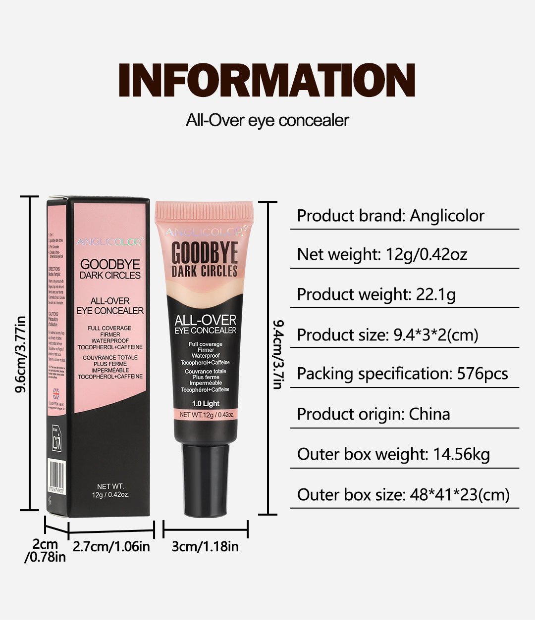 Powerful Concealer for Covering Tattoos, Dark Circles, Moisturizing, Brightening Concealer Liquid, Makeup Wholesale