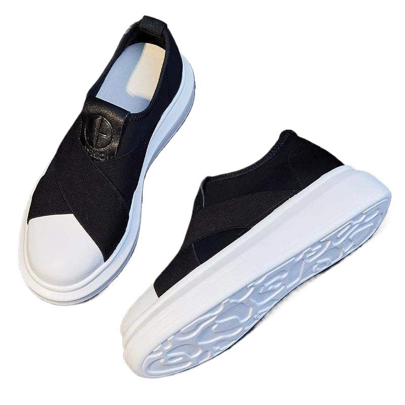 Super Soft White Shoes for Women2025New Summer Slip-On Versatile ins Students Thick Bottom Casual Loafers