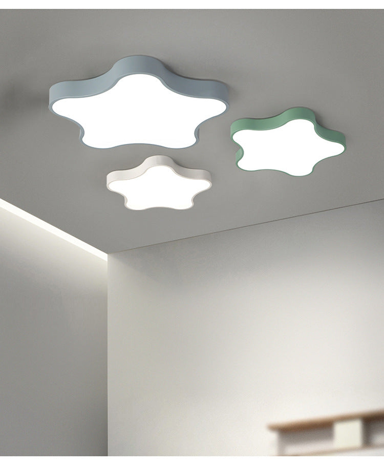 Macaron Five-Pointed Star Ceiling Light led Children's Room Lamp Nordic Iron Art Bedroom Lamp Kindergarten Cartoon Lighting