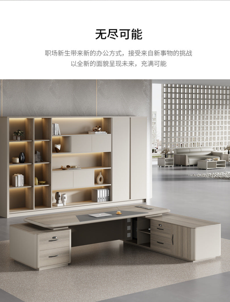 Painted Executive Desk Large Desk President Leader Chairman Manager Office Simple Modern Office Desk and Chair Set