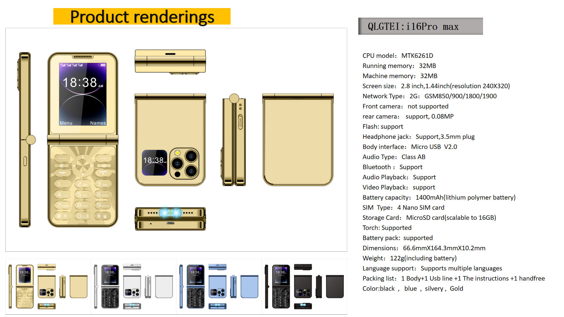 Hot Selling Exquisite Appearance Mini Folding Feature Phone Flip Cover Elderly Button Phone Pocket Phone