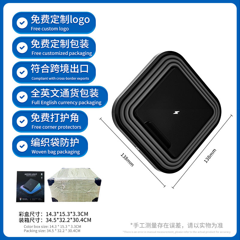 Source manufacturer eye protection reading night light15W Mobile Phone Wireless Charging Table Lamp Folding Gift Atmosphere Lamp Wholesale