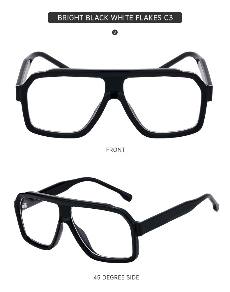 European and American Fashion Square Frame Sunglasses for Men Driving Special Propionic Acid Insert Pin Temple Sunglasses Men's Glasses shades