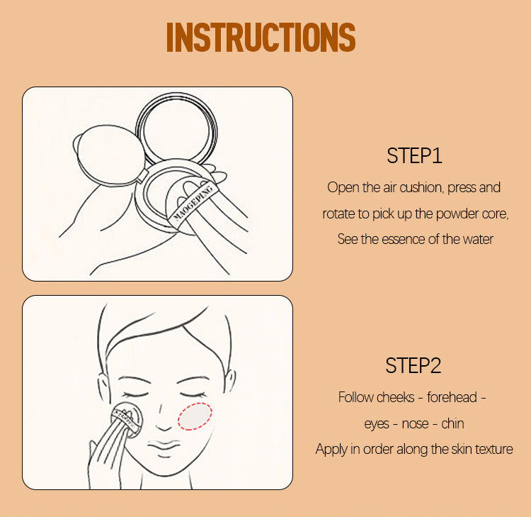 Anglicolor Air Cushion BB Cream Concealer No Makeup Cream Oil Control Long-lasting Liquid Foundation CC Frost