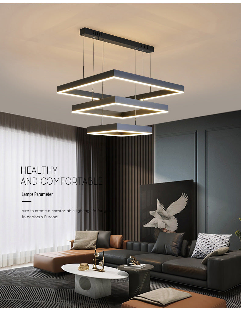 Living Room Lamp Simple and Elegant Main Lamp Modern Dining Room Lamp Home Iron Art Bedroom Lamp High-end Feel led Bar Counter Pendant Light