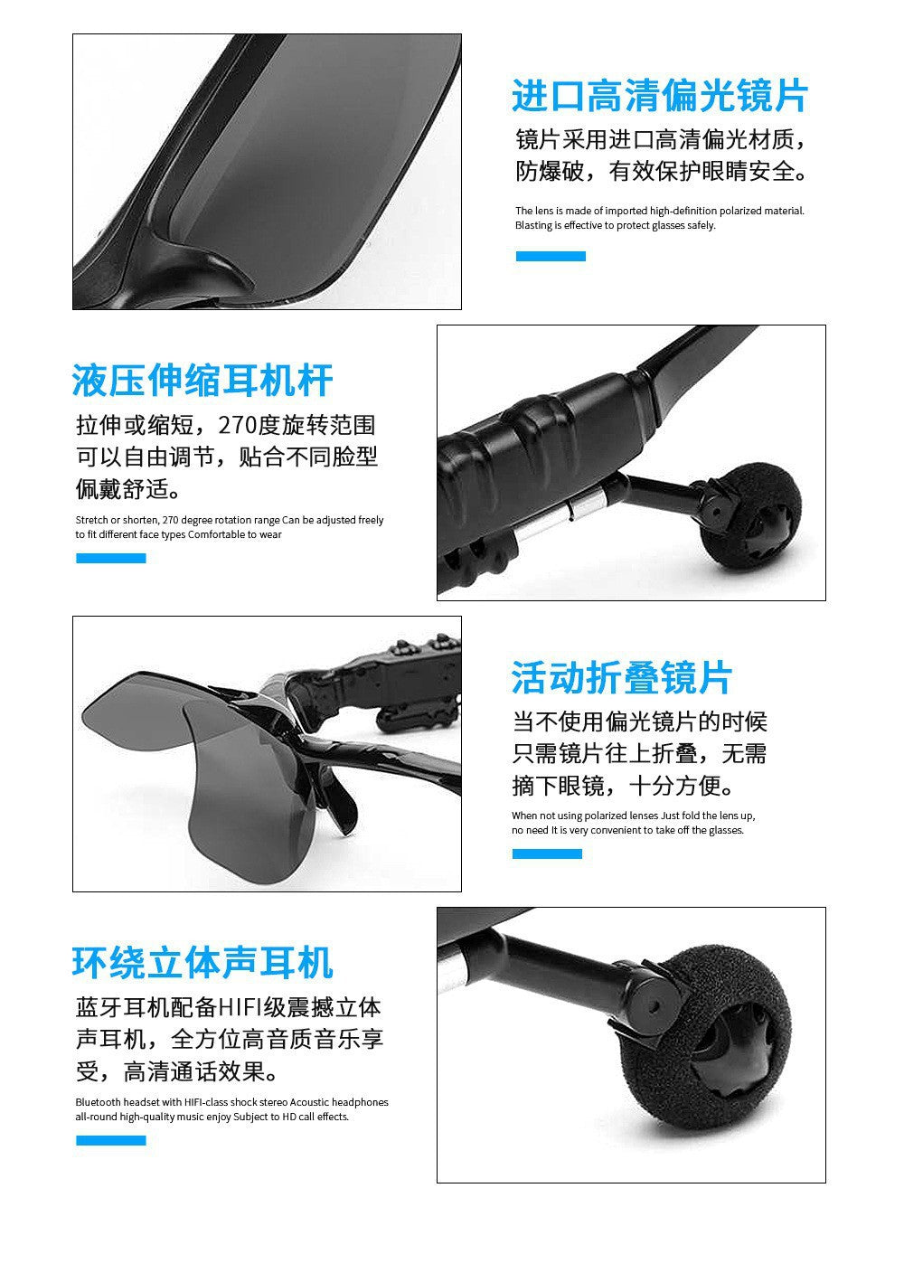 Hot-Selling Bluetooth Glasses TWS Game Wireless Bluetooth Sports Headphones Mini Dual Earbuds Touch Control No Delay