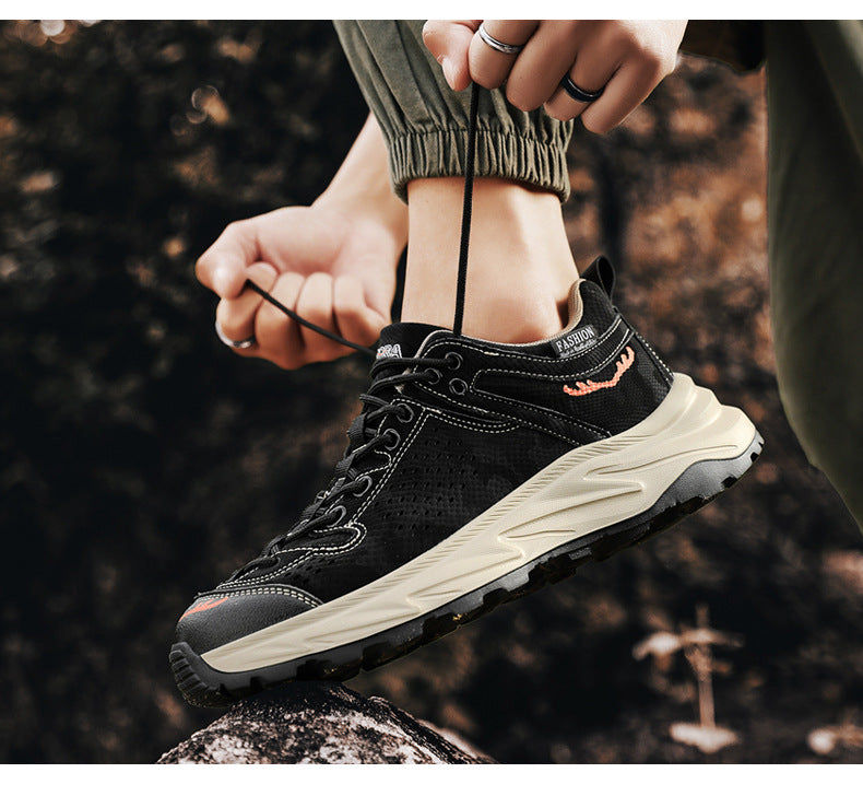 新款厚底增高港式老爹鞋 时尚复古户外防滑徒步鞋 运动休闲鞋 男鞋