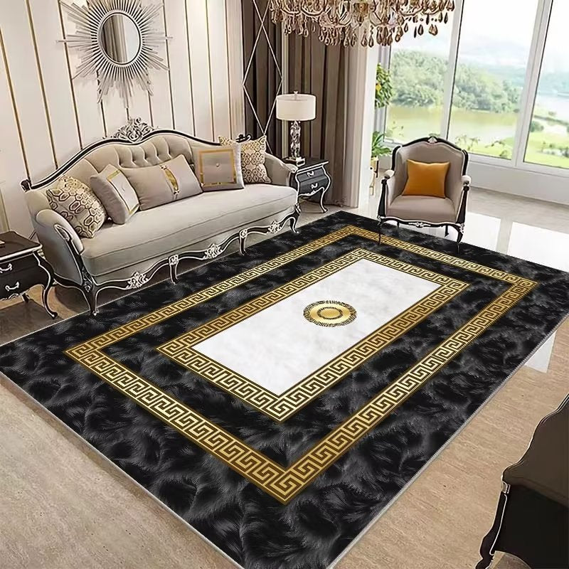 Light Luxury Living Room Carpet Modern Bedroom Full Geometric Carpet Home Simple Line Stain-Resistant Sofa Cushion
