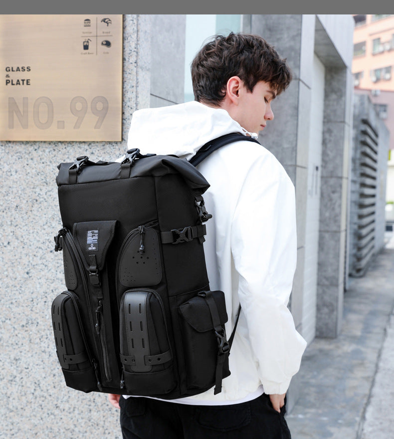 OZUKO Tactical Backpack Men's Shoulder Large Capacity Waterproof Baseball Bag Outdoor Travel Multifunctional Trendy Sports Bag