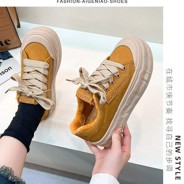 Women's White Sneakers2025New Spring and Autumn Trendy Casual Versatile Platform Thick-Soled Loafers