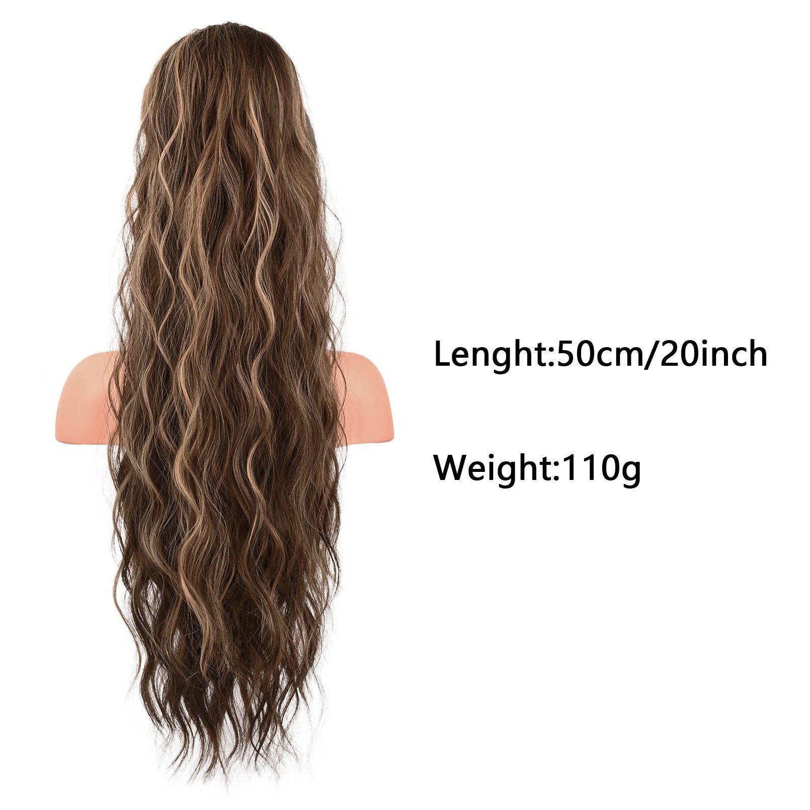 Wig Ponytail Hair Extension 20 Inch Drawstring Ponytail Hair Extension Women's Long Curly Hair Ponytail