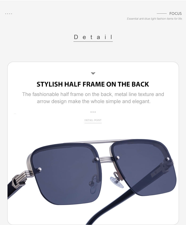 2025New Fashion Half-Frame Cut Edge Sunglasses for Women, High-End Driving Sunglasses for Men, Wholesale Glasses