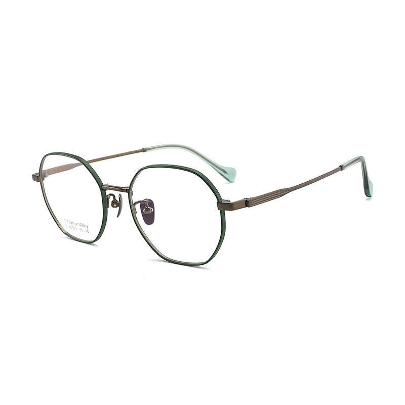 New Pure Titanium Thick Edge Glasses Frame Fashionable Polygonal Unisex Student Glasses Frame Metal Frame Dark Square Frame