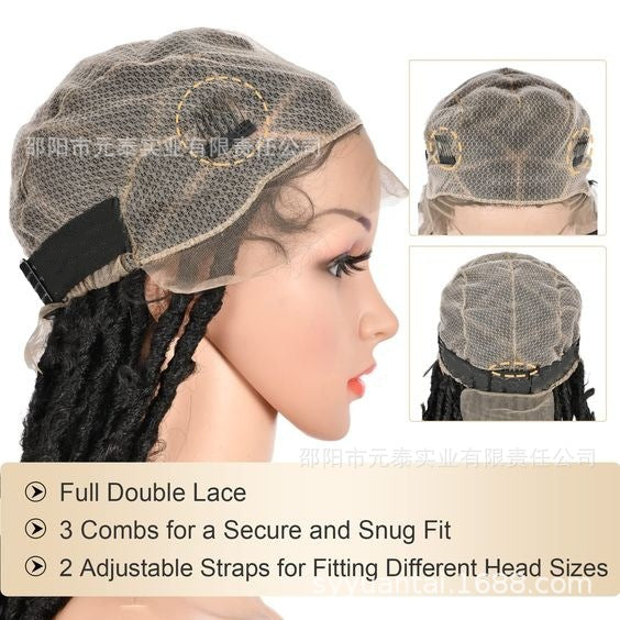 全双层蕾丝36英寸编织假发交叉无结盒式假发