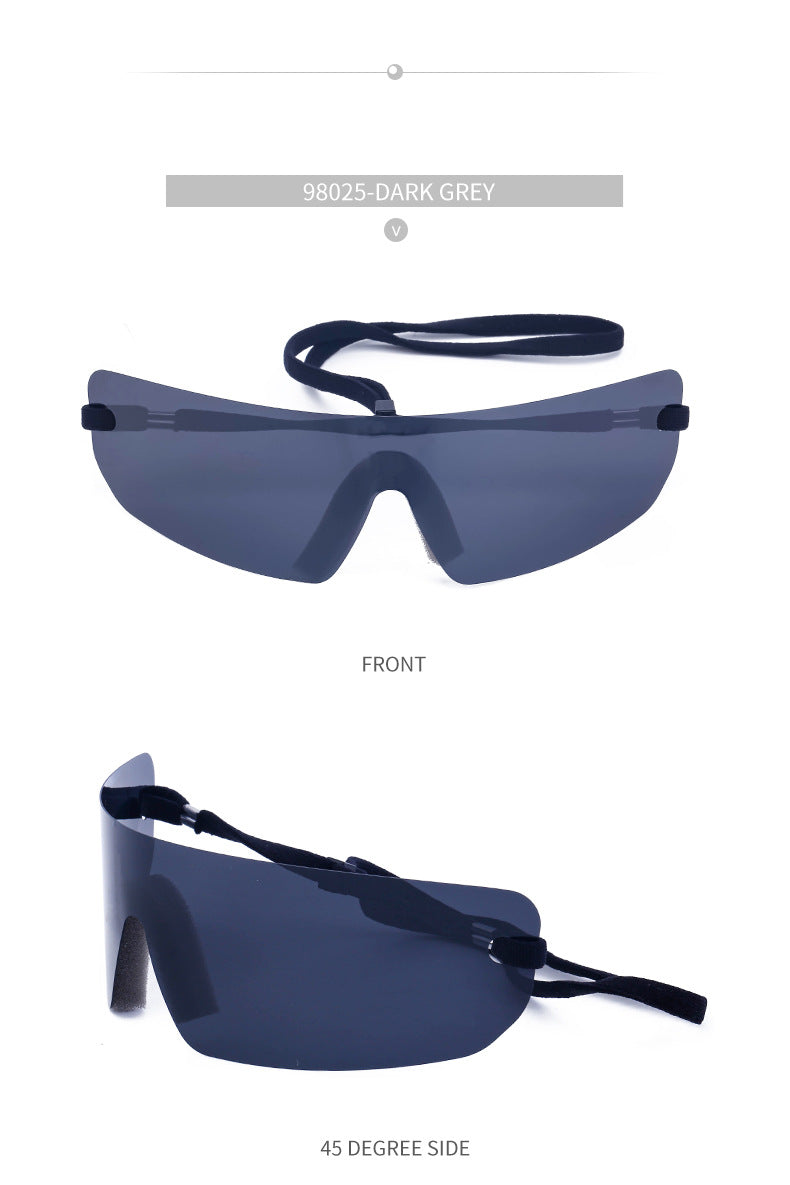 Big talker Y2K Sunglasses for Women, Sun Protection, Cycling, Sports, Windproof, Sunglasses, European and American Style, Frameless, One-piece Glasses, Men's Glasses