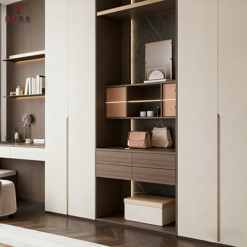 Custom Whole House Wardrobe Aluminum Alloy Modern Simple Home Bedroom Storage Integrated Cabinet Overall Floor-standing Manufacturer