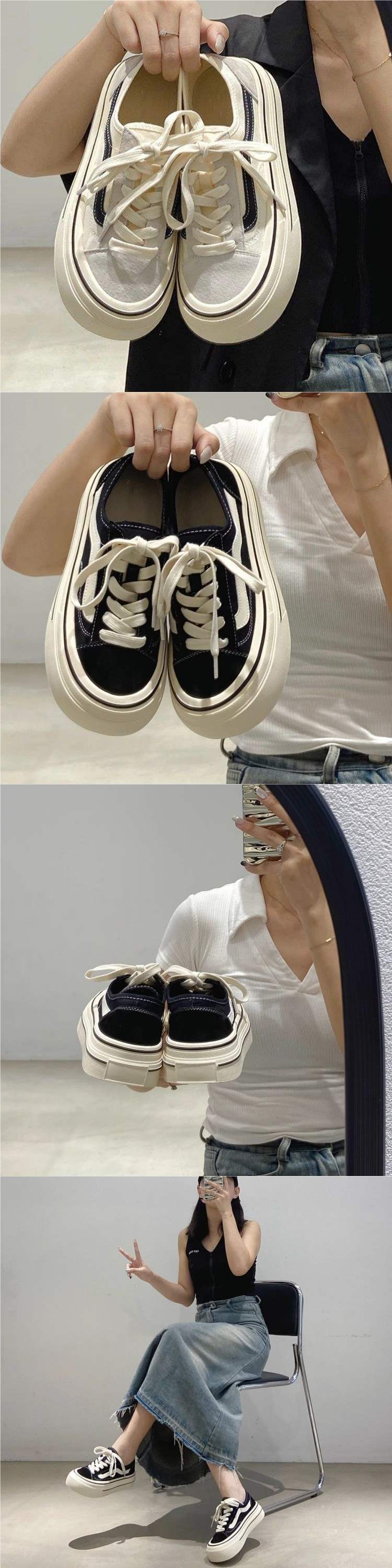 Unique Casual Canvas Shoes2025New Summer Student Versatile White Shoes Height-Increasing Sneakers Thick-Soled Shoes