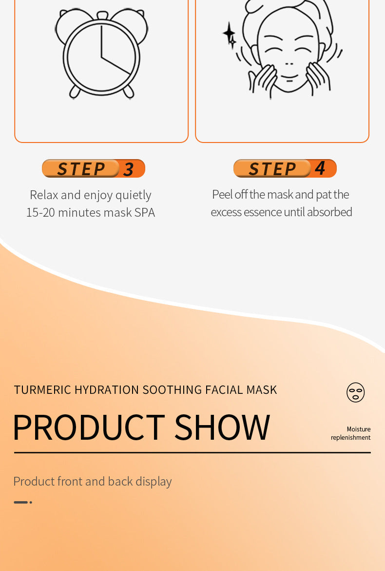 Full English Turmeric Mask SADOER Hydrating and Moisturizing Facial Mask Sheets  Foreign Trade Live Wholesale