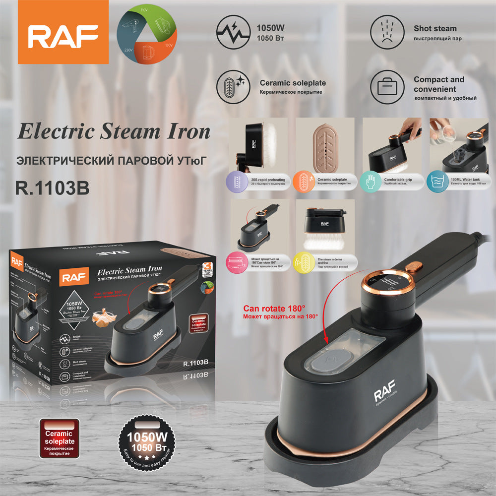 RAF EU Standard Handheld Steam Iron for Home, Business Travel, Mini Portable Garment Steamer5Gear Temperature Adjustment