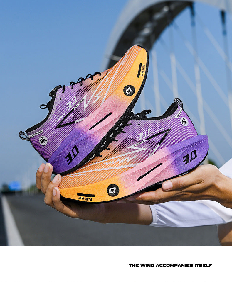 Summer New Fashion Breathable Comfortable Durable Running Shoes Men's Shoes Real Carbon Plate Cushioning High Elasticity Couple Sports Shoes