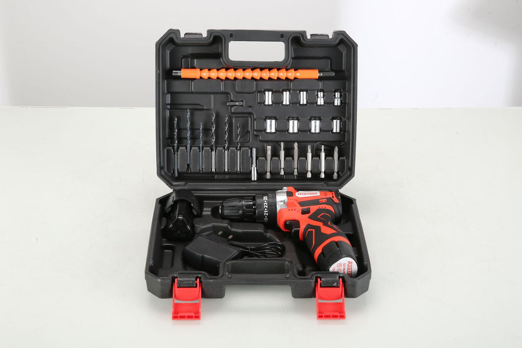 Dual-Speed Brushless Lithium Drill with Battery Level Indicator, Rechargeable Multi-Function Household Electric Screwdriver Tool, Pistol Drill