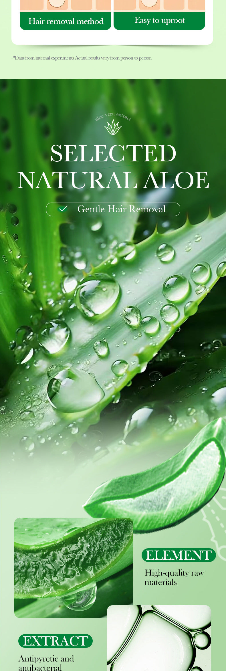 Full English Aloe Vera Double-Sided Hair Removal Wax Paper SADOER Armpit Hair Leg Hair Body Hair Removal Hair Removal Cream  Wholesale