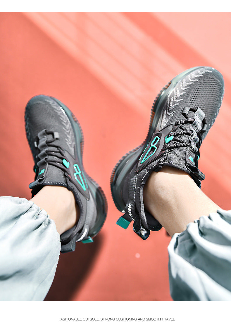 New Double Layer TPU Popcorn Big Sole Cushioning Rebound Sports Shoes Men's Fashion Light Luxury Versatile Casual Trendy Shoes